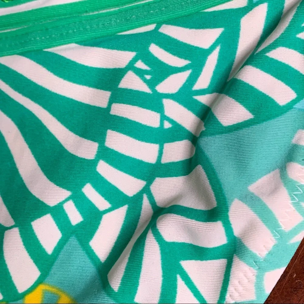 Rip Curl Striped Leaf Print Fold Down Bikini Bottoms